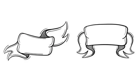 Hand drawn ribbon Stock Illustration