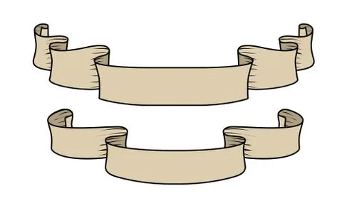 Hand-drawn ribbons Stock Illustration