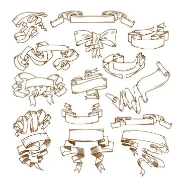 Hand Drawn Ribbons Stock Illustration