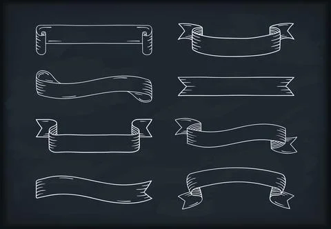Hand Drawn Ribbons Illustrazione stock