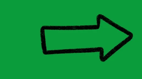 Hand Drawn Right Arrow Direction Pointer 2D Animation Green Screen Stock Footage 341798840