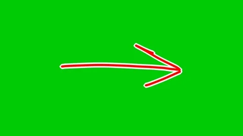 Hand drawn Right Arrow sign symbol animation motion graphics on green screen Stock Footage 305586072