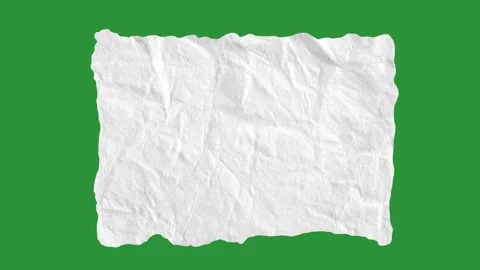 Hand-Drawn Ripped Paper Text Box | Speech Bubble Animation on Green Screen Stock Footage 332718554