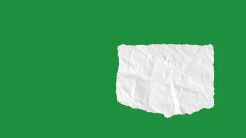 Hand-Drawn Ripped Paper Text Box | Speech Bubble Animation on Green Screen Video stock 332795445