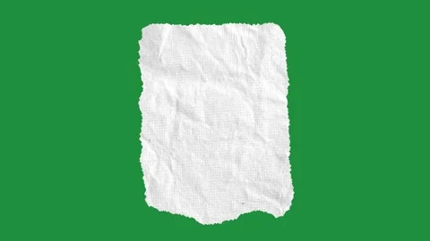 Hand-Drawn Ripped Paper Text Box | Speech Bubble Animation on Green Screen Video stock 332795564