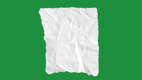 Hand-Drawn Ripped Paper Text Box | Speech Bubble Animation on Green Screen Video stock 332795854