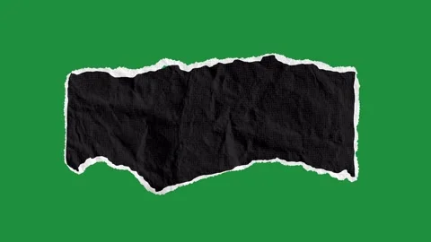 Hand-Drawn Ripped Paper Text Box | Speech Bubble Animation on Green Screen Video stock 332795934