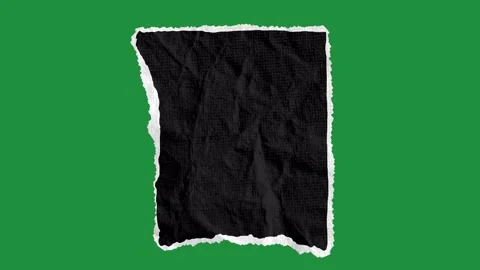 Hand-Drawn Ripped Paper Text Box | Speech Bubble Animation on Green Screen Video stock 332796161