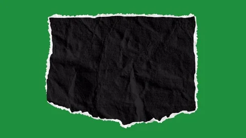 Hand-Drawn Ripped Paper Text Box | Speech Bubble Animation on Green Screen Video stock 332796163