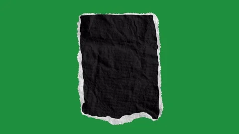 Hand-Drawn Ripped Paper Text Box | Speech Bubble Animation on Green Screen Video stock 332796288