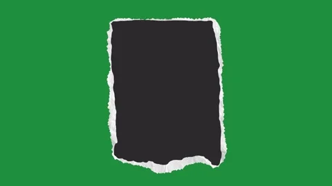 Hand-Drawn Ripped Paper Text Box | Speech Bubble Animation on Green Screen Video stock 332796409