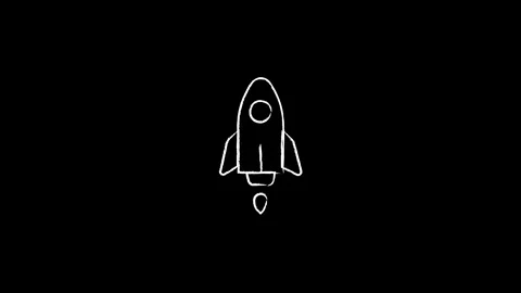 Hand drawn rocket with flame animation. frame by frame animation Stock Footage 249664752