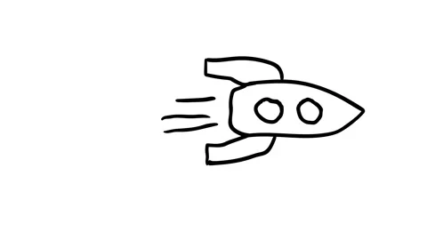 Hand drawn rocket seamless loop animation Stock Footage 294957766