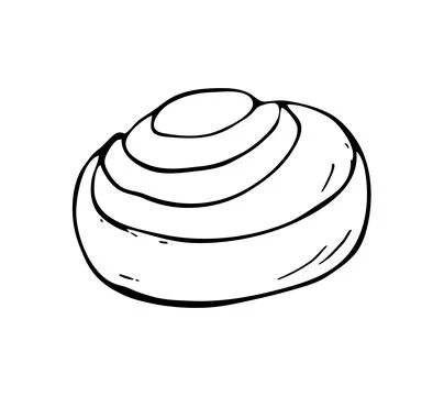 Hand-drawn rolled bun Stock Illustration