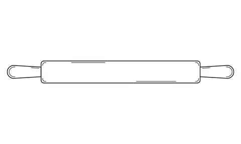 Hand drawn rolling pin. Tool for rolling out dough. Doodle style. Sketch. Vector Stock Illustration