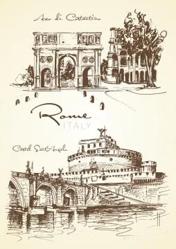 Hand drawn Rome Stock Illustration