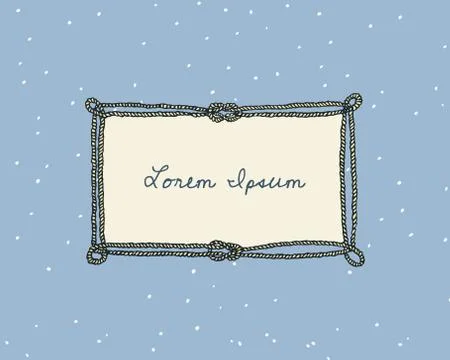 Hand drawn rope frame Stock Illustration