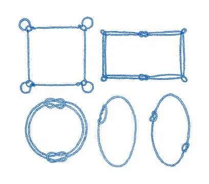 Hand drawn rope frames Stock Illustration