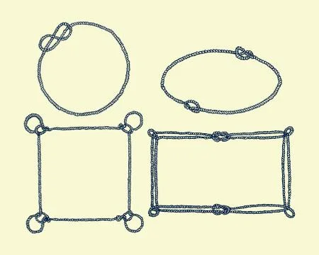 Hand drawn rope frames Stock Illustration