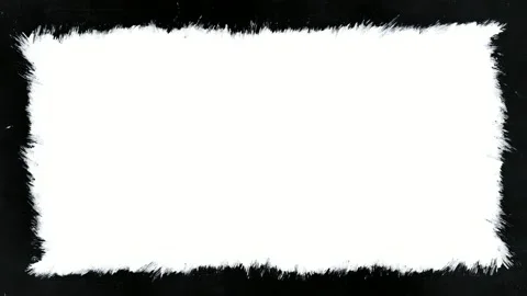 Hand drawn rough black border frame with white copy space, text overlay, se.. Vidéo 342043576
