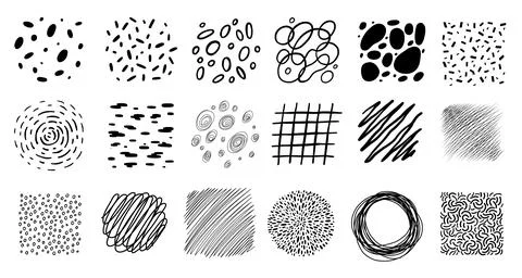 Hand drawn rough hatching drawing texture graphic elements and patterns. Stock Illustration