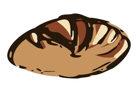 Hand Drawn Round Artisan Bread Loaf Illustrazione stock