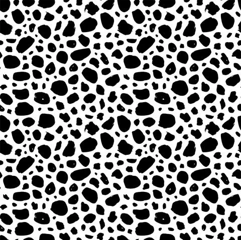 Hand drawn round brush strokes seamless pattern. Stock Illustration