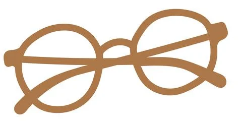 Hand Drawn Round Eyeglasses Stock Illustration