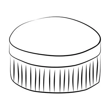 Hand drawn round gift or cosmetic box doodle with textured sides, simple fe.. Stock Illustration