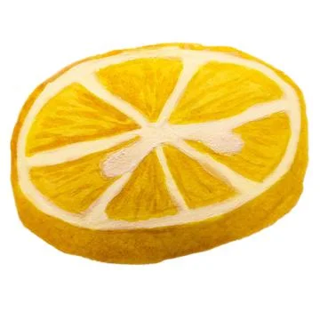 Hand-drawn round lemon slice Illustrazione stock