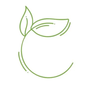 Hand drawn round minimalistic frame with branch line. Vector floral design 스톡 일러스트