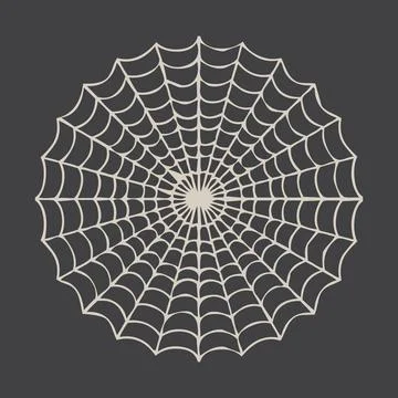 Hand Drawn Round Spider Web Icon Stock Illustration