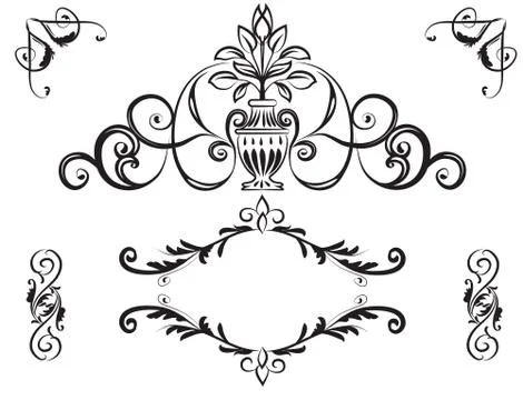 Hand drawn royal element design Stock Illustration