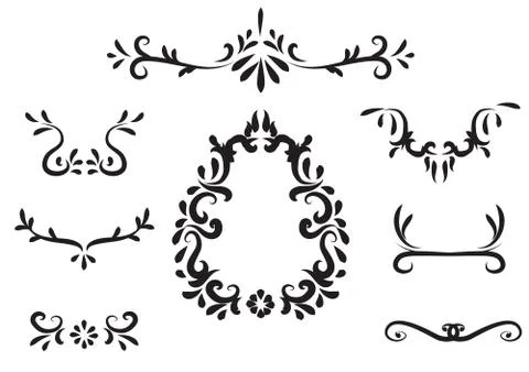 Hand drawn royal element design Stock Illustration