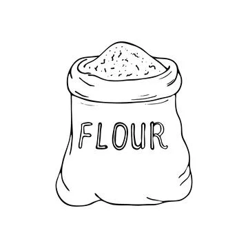 Hand-drawn sack of flour Stock Illustration