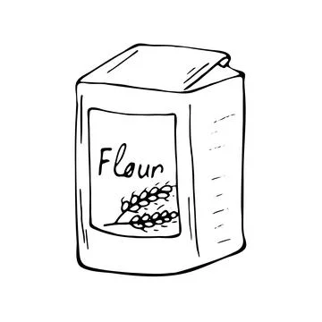 Hand-drawn sack of flour Stock Illustration
