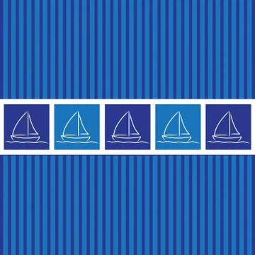 Hand drawn sailing boat pattern in vector format. Stock Illustration