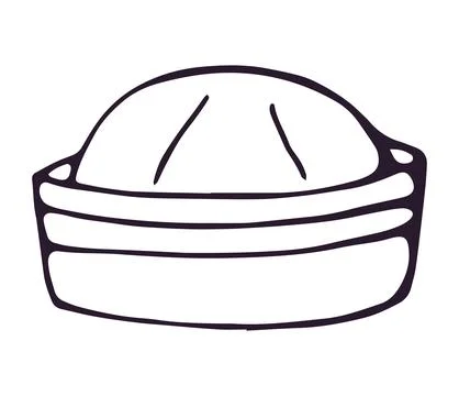 Hand drawn sailor hat doodle illustration isolated on white background Stock Illustration