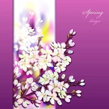 Hand drawn sakura design. Stock Illustration