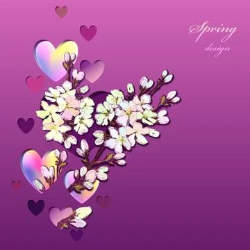 Hand drawn sakura design. Stock Illustration
