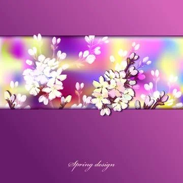Hand drawn sakura design. Stock Illustration