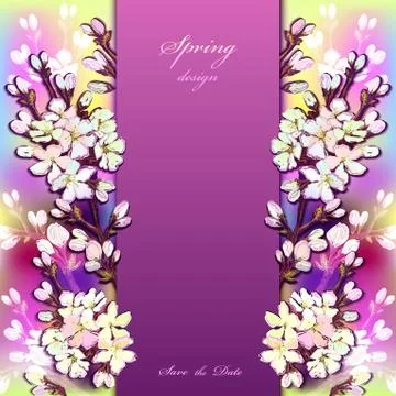 Hand drawn sakura design. Stock Illustration