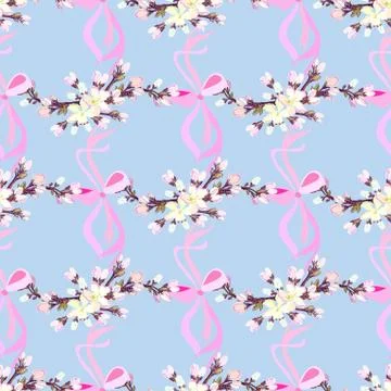 Hand drawn sakura design. Stock Illustration