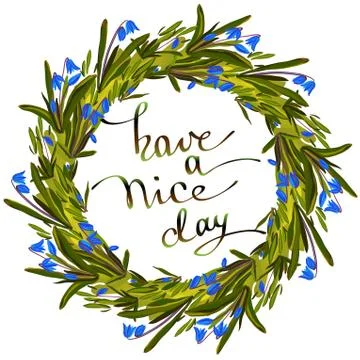 Hand drawn sakura wreath. Stockillustratie