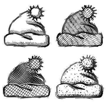 Hand drawn Santa hat Stock Illustration
