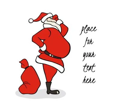 Hand drawn Santa Stock Illustration