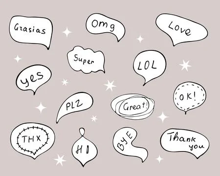 Hand-drawn sayings Stock Illustration