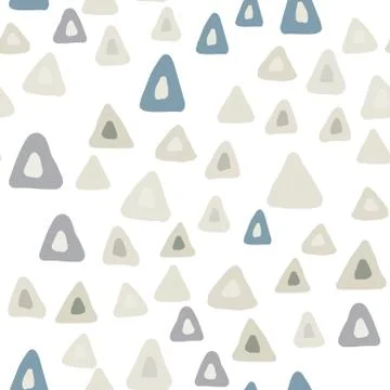 Hand drawn scandinavian style triangle seamless pattern on white background. Stock Illustration