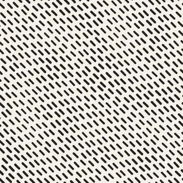 Hand Drawn Scattered Wavy Lines Monochrome Texture. Vector Seamless Black and Stock Illustration