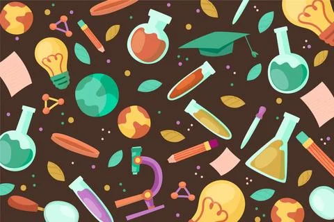 Hand-drawn science education background concept Stock Illustration